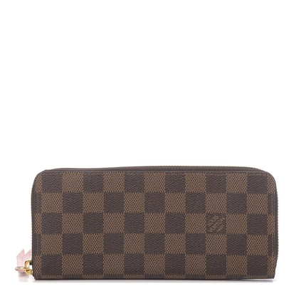 Louis Vuitton Damier Ebene Clemence Wallet Rose Ballerine 1 of 14