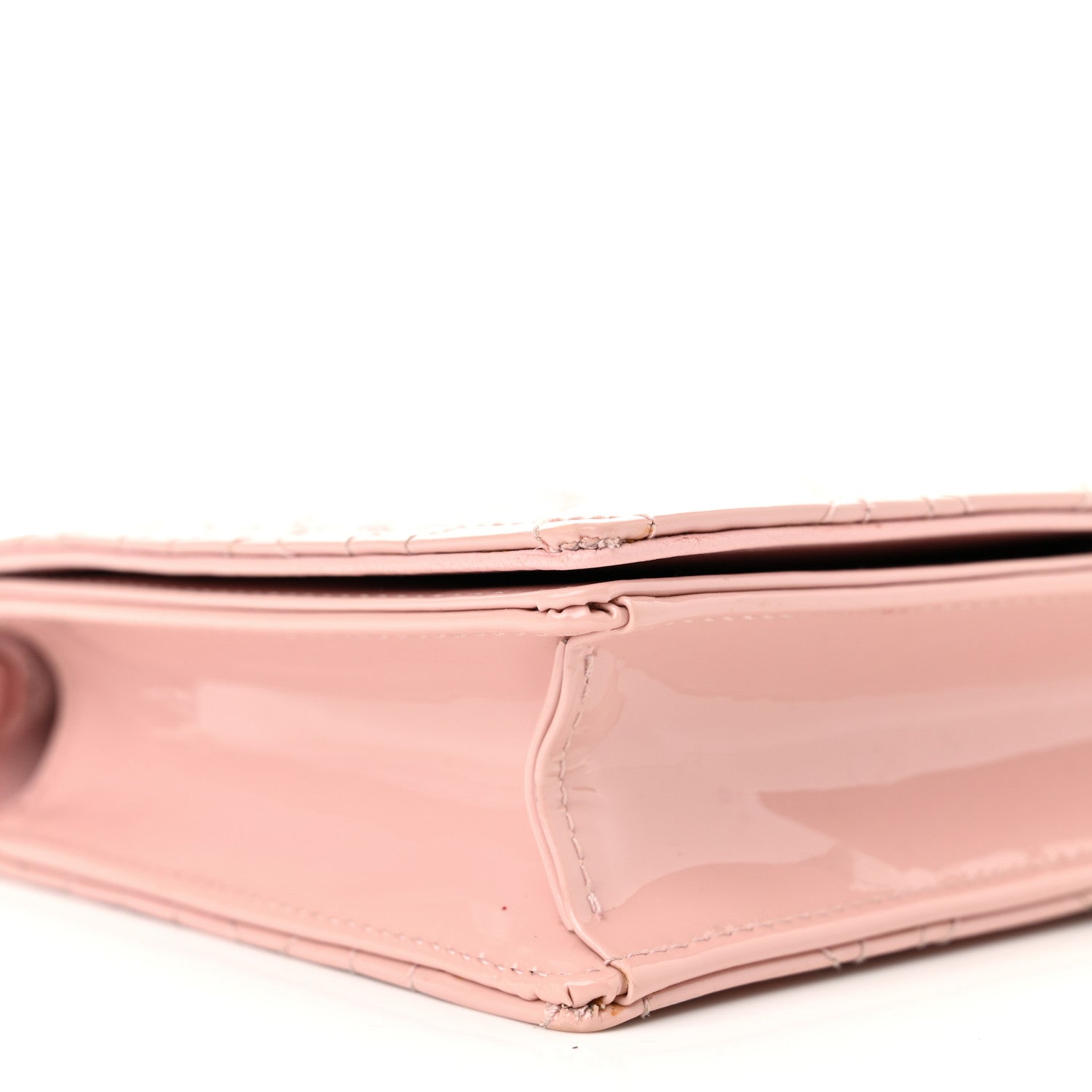 Christian Dior Patent Cannage Lady Dior Chain Wallet Rose Clair 8 of 16