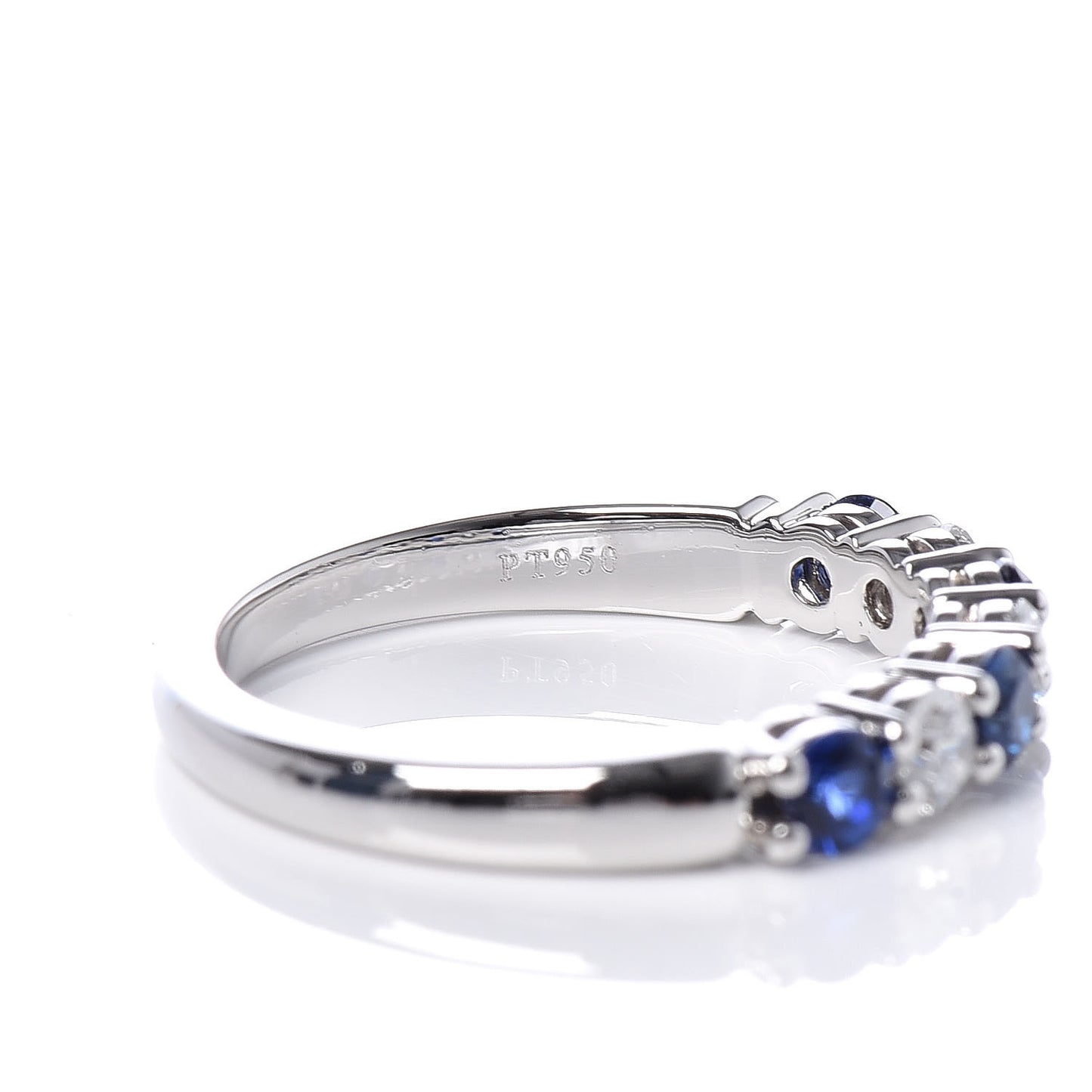 Platinum Diamond Blue Sapphire Embrace Ring 49 5