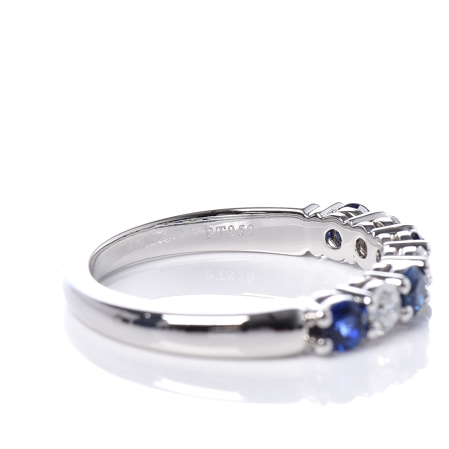 Tiffany Platinum Diamond Blue Sapphire Embrace Ring 49 5 6 of 6