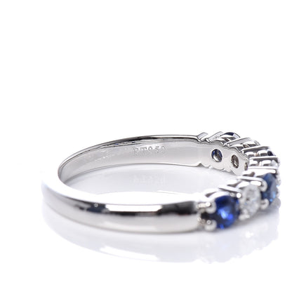 Tiffany Platinum Diamond Blue Sapphire Embrace Ring 49 5 6 of 6