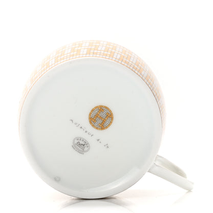 Hermes Porcelain Mosaique Au 24 Platine Tea Cup And Saucer Gold 5 of 9