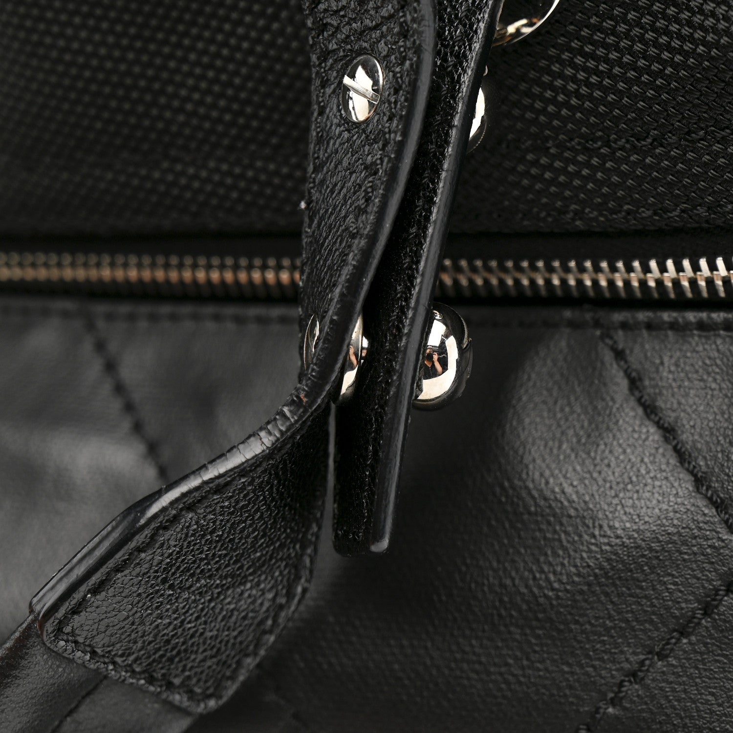 Chanel Coated Canvas Quilted Large Paris Biarritz Tote Black 16 of 17