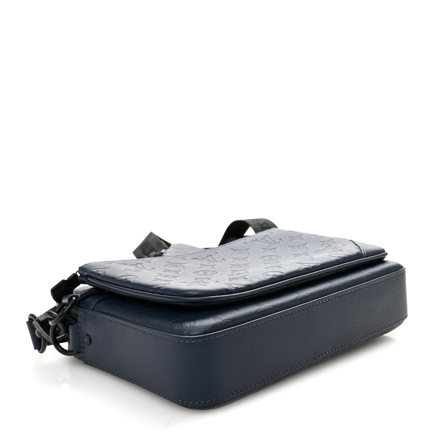Calfskin Monogram Shadow Trio Messenger Navy