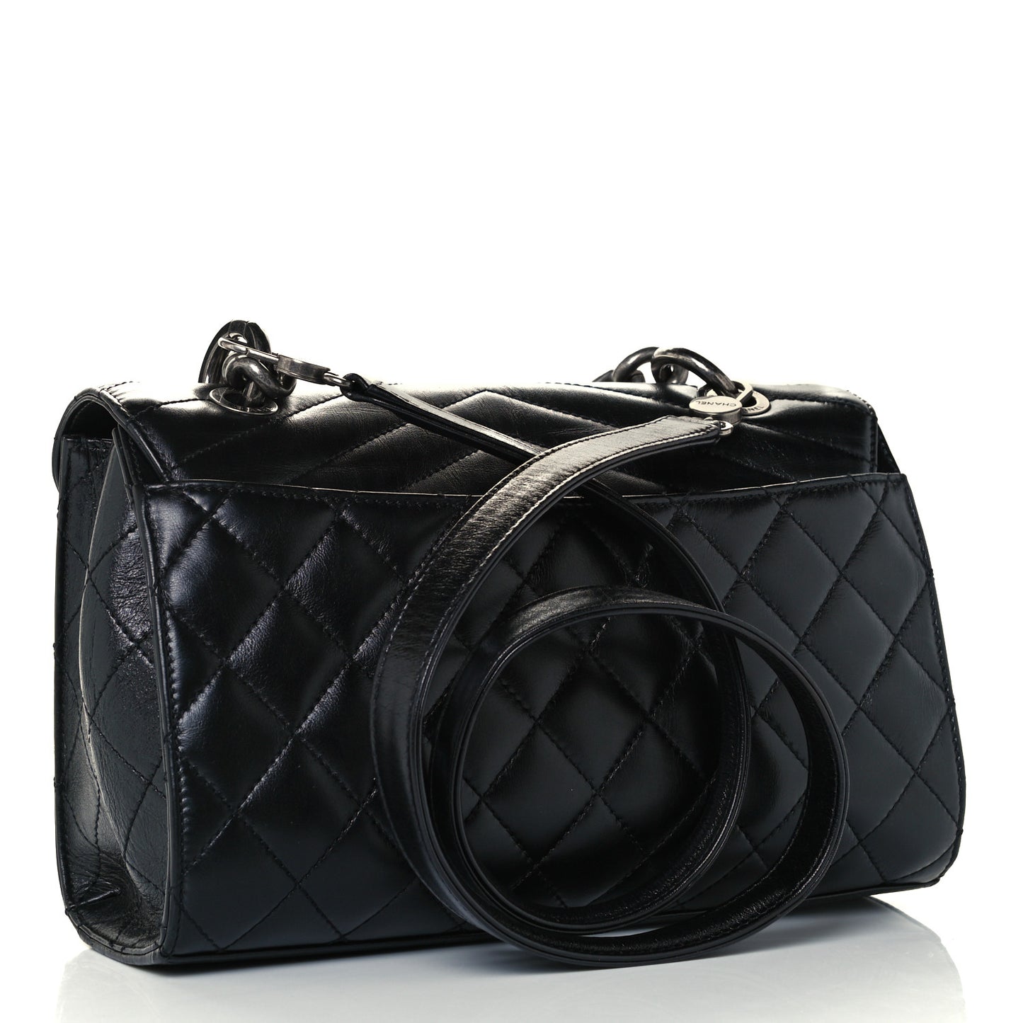 Calfskin Quilted Medium Mad About Quilting Flap Black