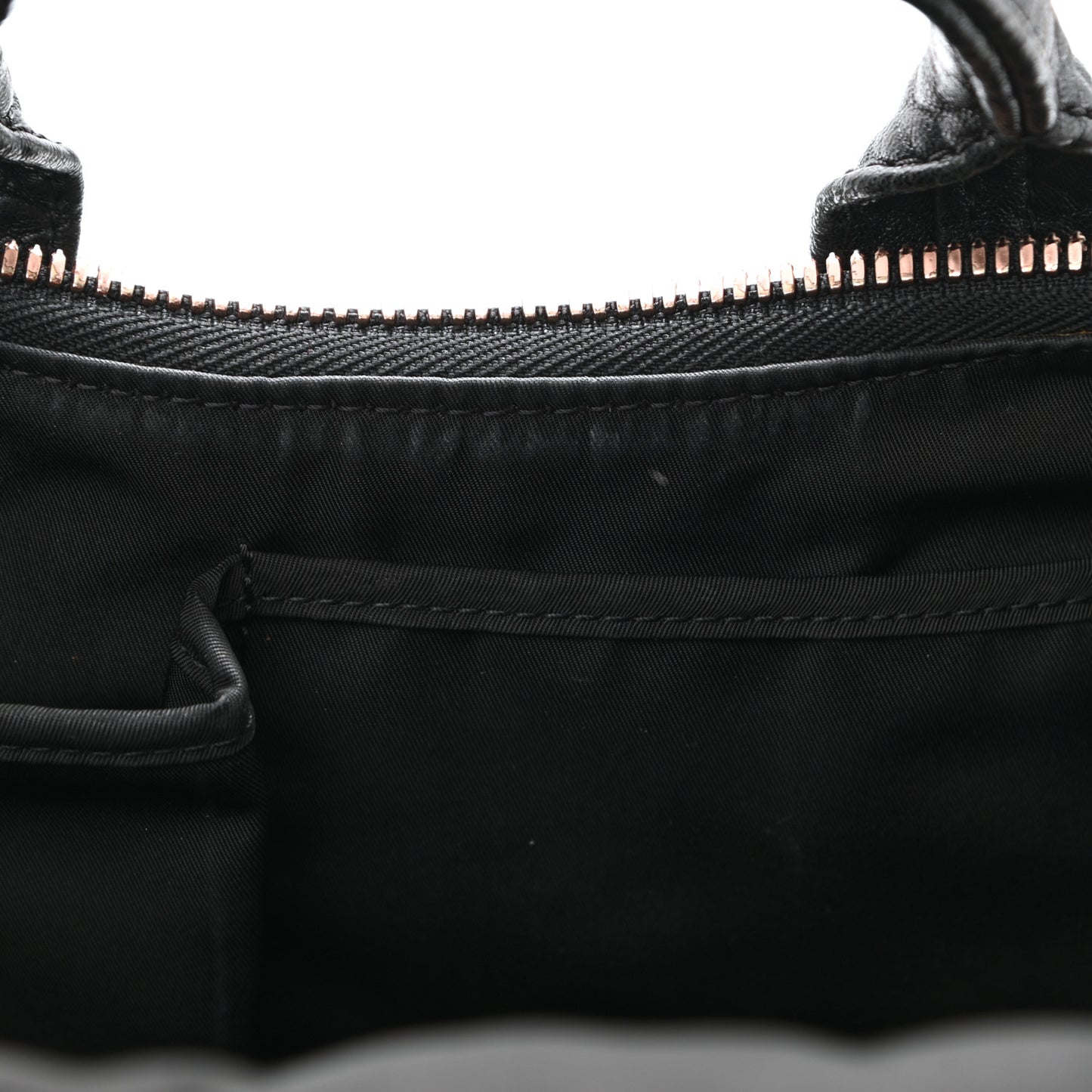 Pebbled Lambskin Mini Rockie Black Rose Gold Hardware