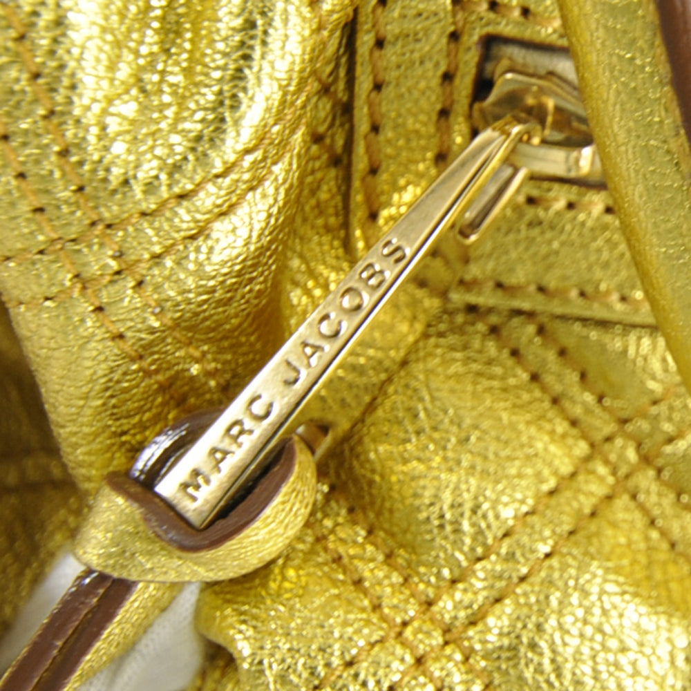 Marc Jacobs Quilted Leather Stam Metallic Gold 11 of 12
