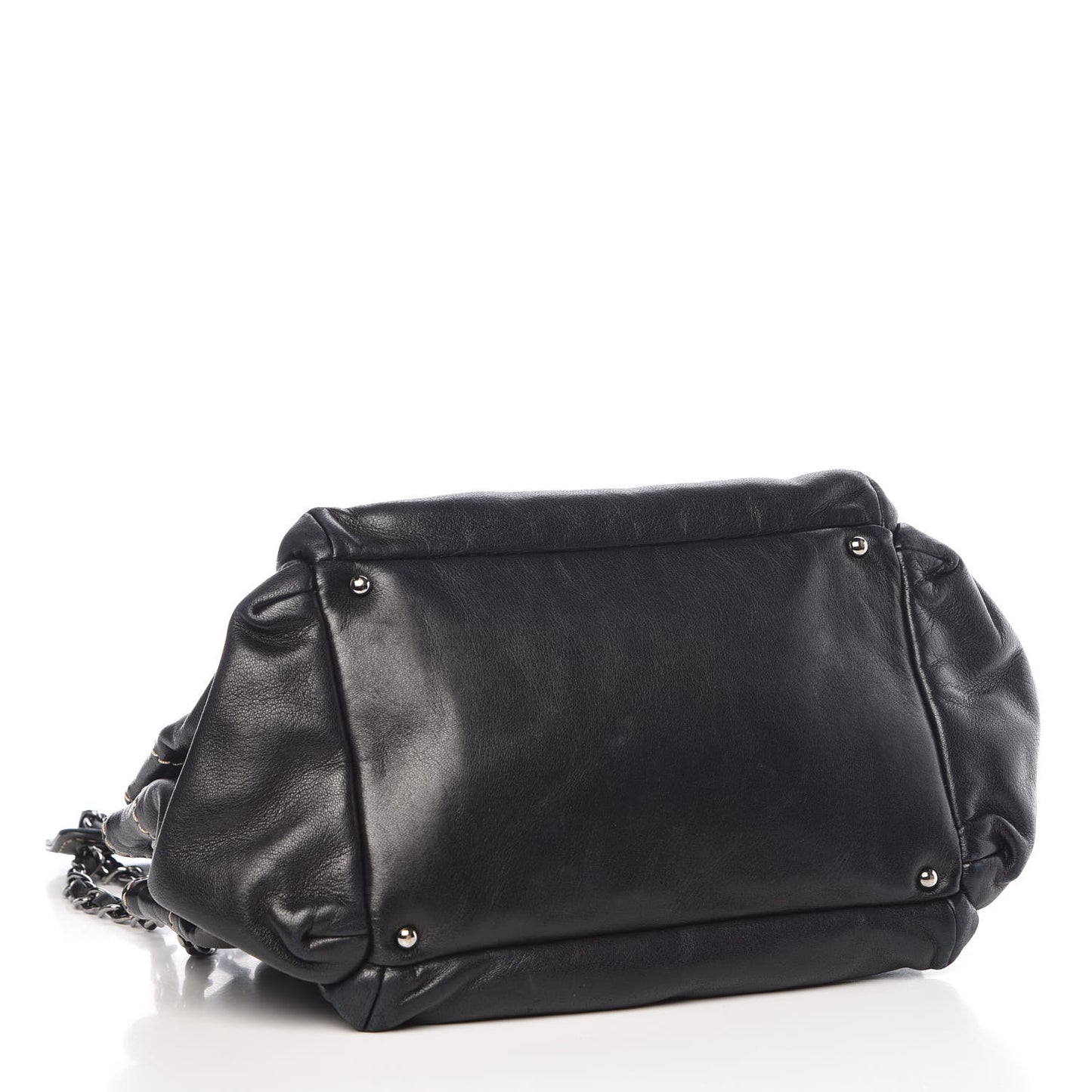Lambskin Lax Accordion Hobo Black