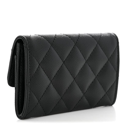 Chanel Caviar Quilted Coco Chanel Logo Flap Card Holder Black 3 of 7