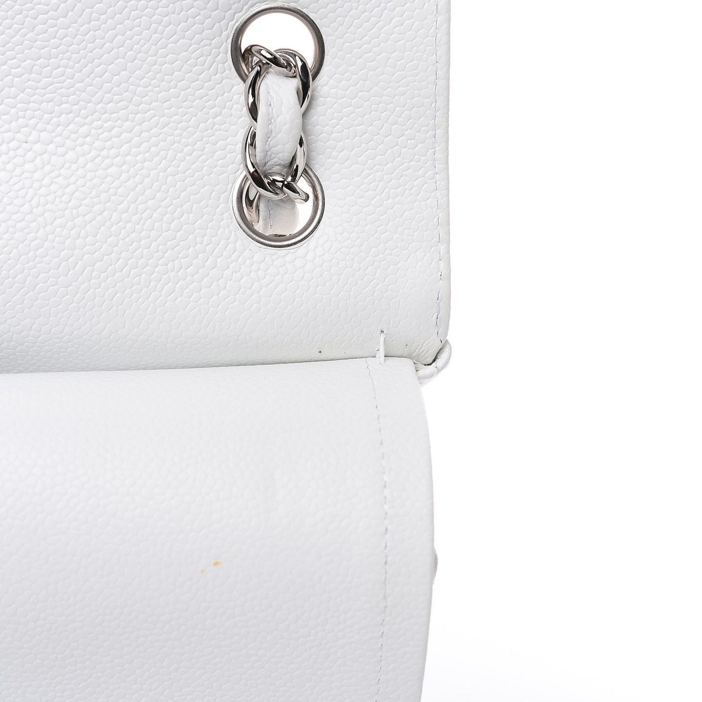 Caviar Quilted Jumbo Double Flap White