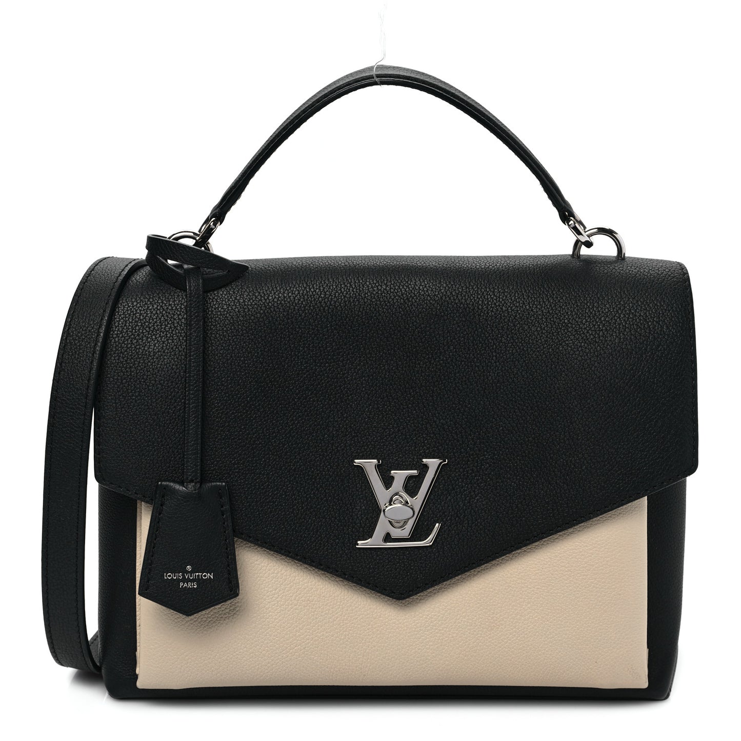 Soft Calfskin My Lockme Top Handle Vanille Black