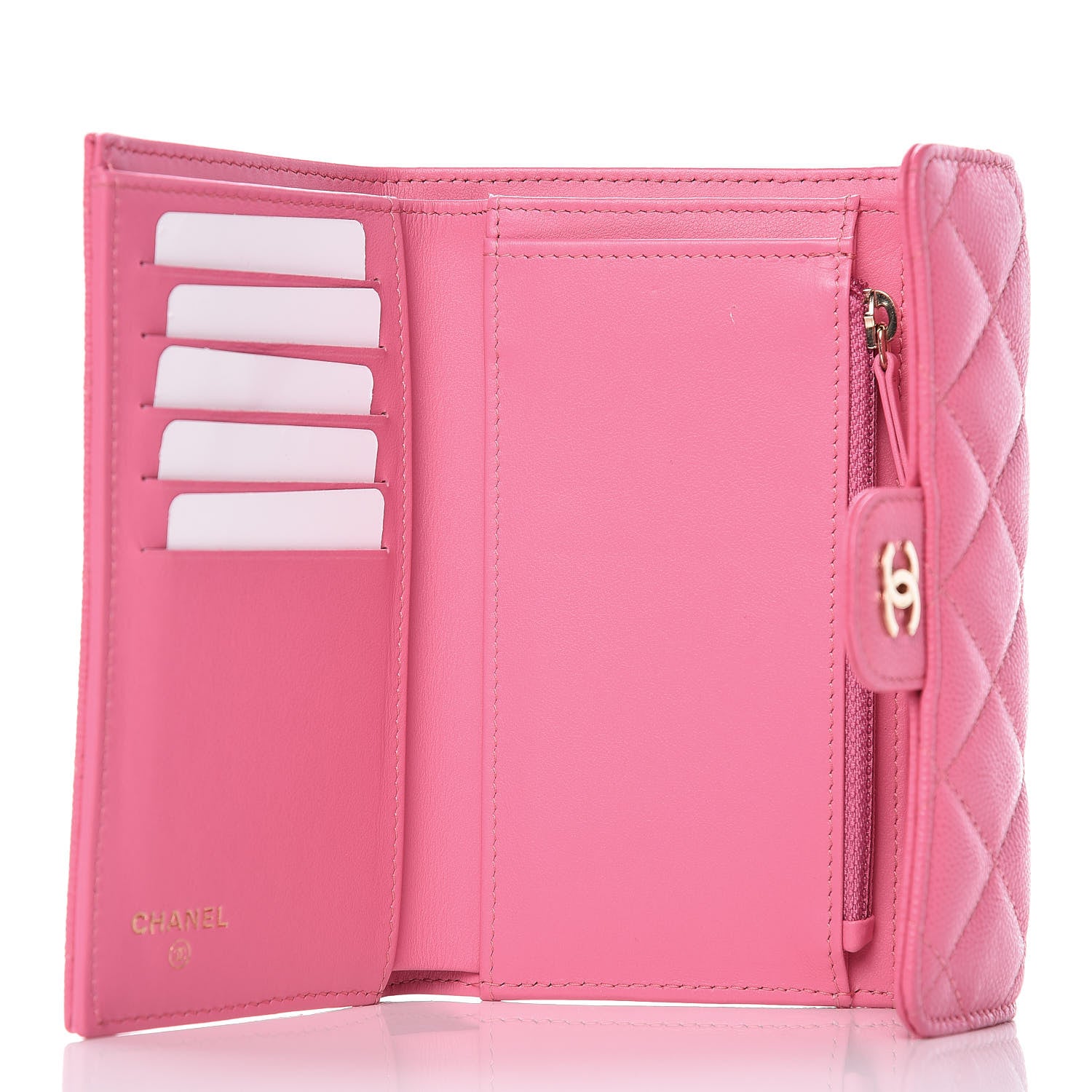 Chanel Caviar Quilted Medium Flap Wallet Pink 5 of 11