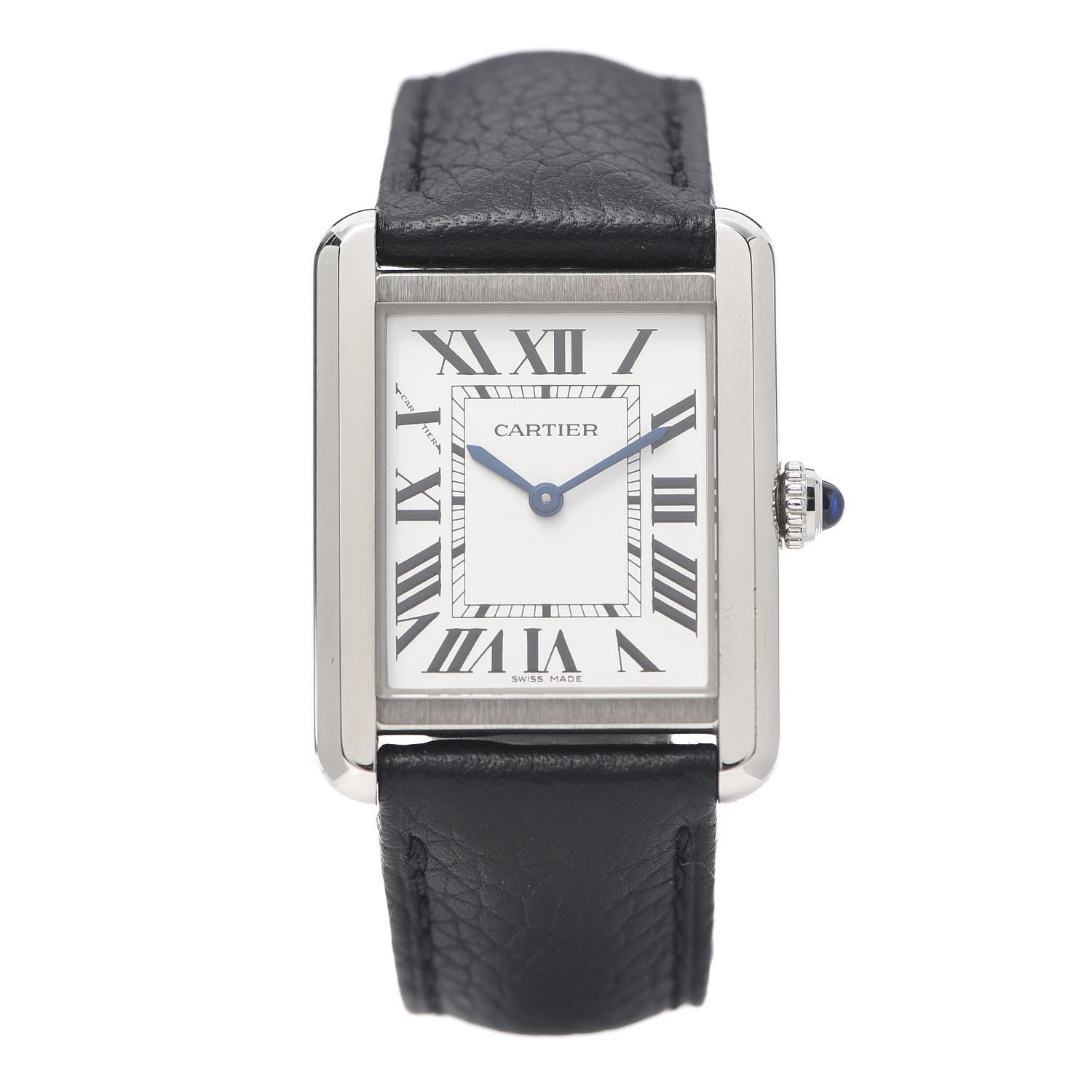 Cartier Stainless Steel Calfskin 24mm Tank Solo Quartz Watch 1 of 9