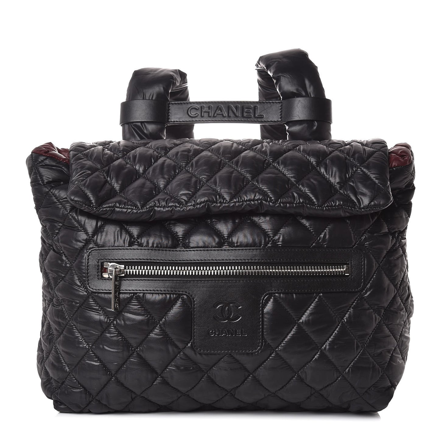 Nylon Quilted Coco Cocoon Backpack Black