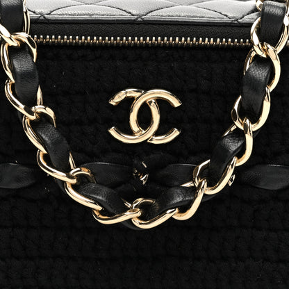 Chanel Lambskin Crochet Quilted Small Vanity Case With Chain Black 8 of 11