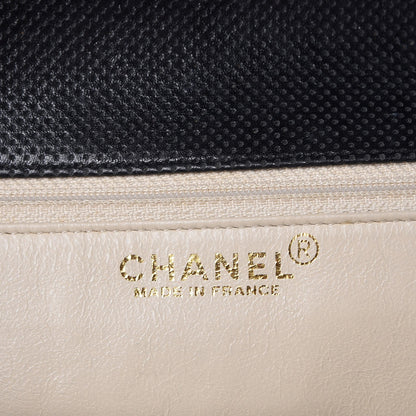 Chanel Lambskin Perforated Medium Single Flap Bag Black White 7 of 8