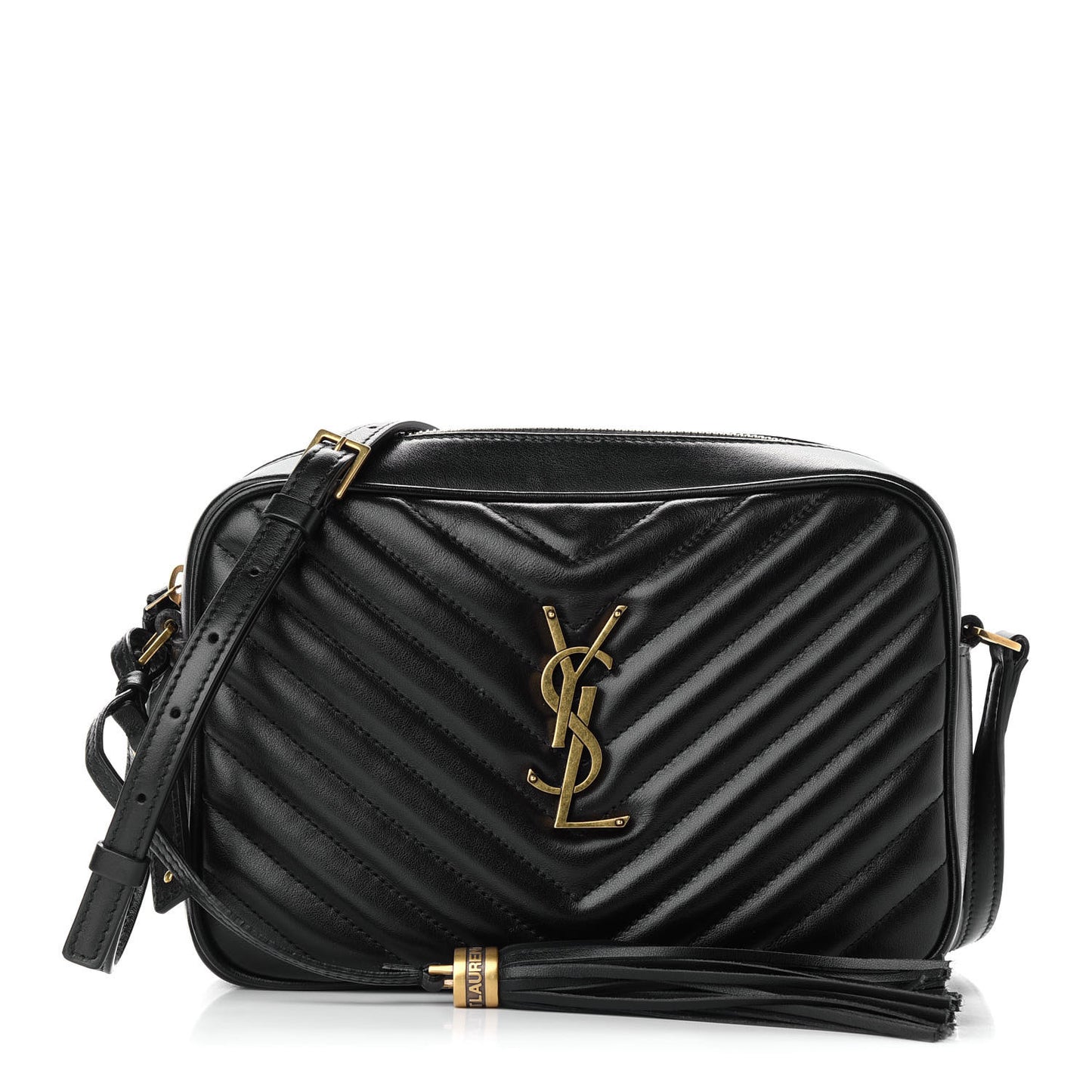 Calfskin Matelasse Monogram Lou Camera Bag Black