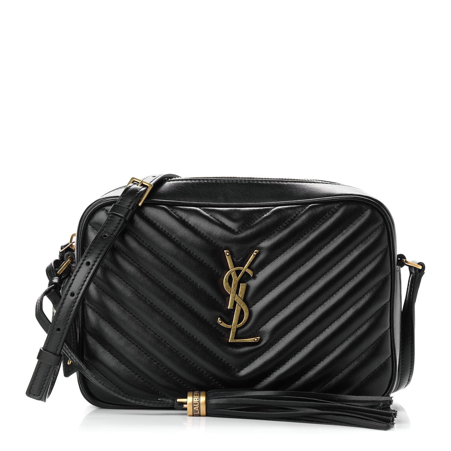 Saint Laurent Calfskin Matelasse Monogram Lou Camera Bag Black 1 of 8