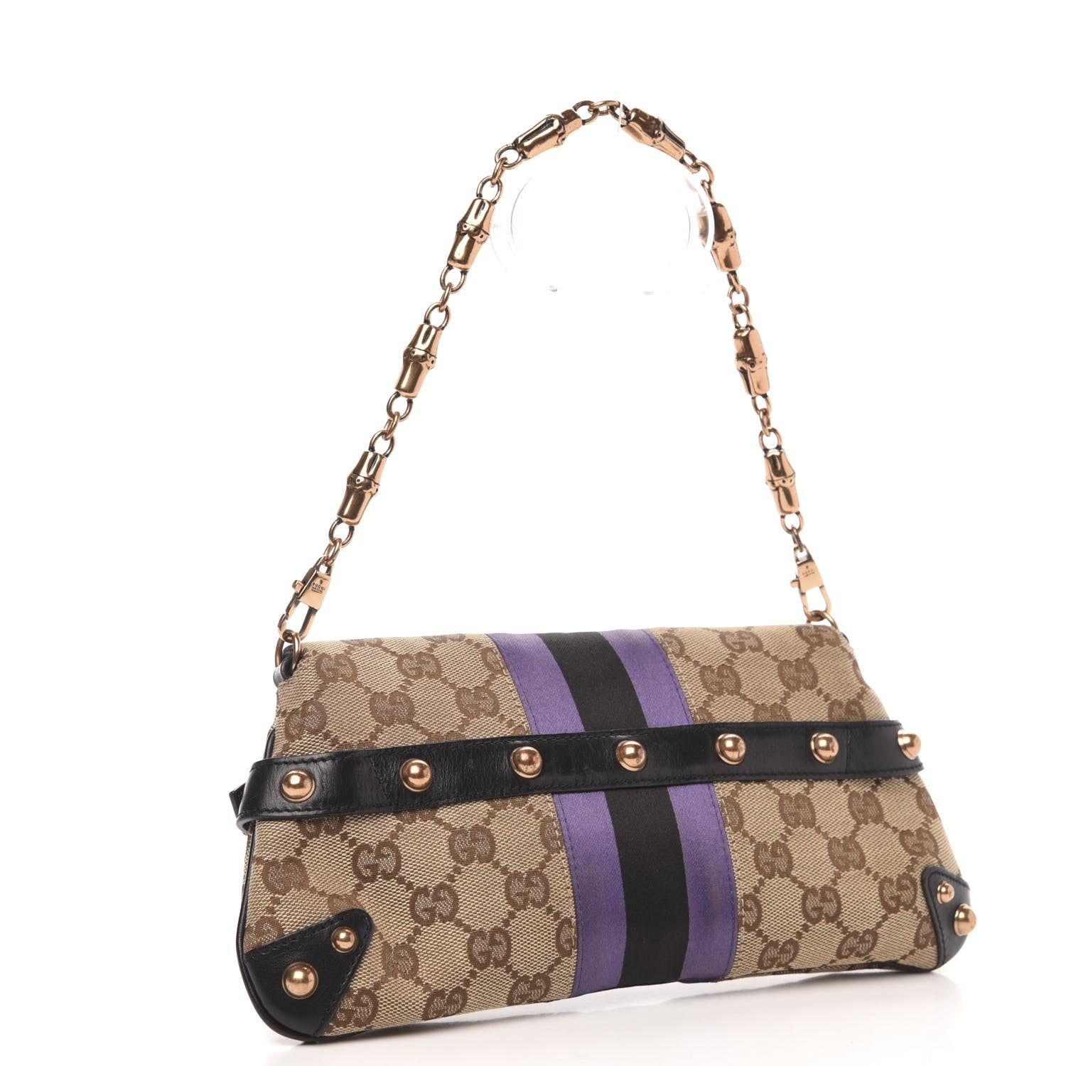 Gucci X TOM FORD Monogram Horsebit Web Clutch Purple 3 of 12