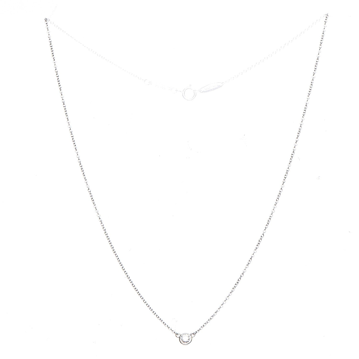Tiffany Platinum Diamond .14ct Elsa Peretti Diamonds by the Yard Pendant Necklace 4 of 9