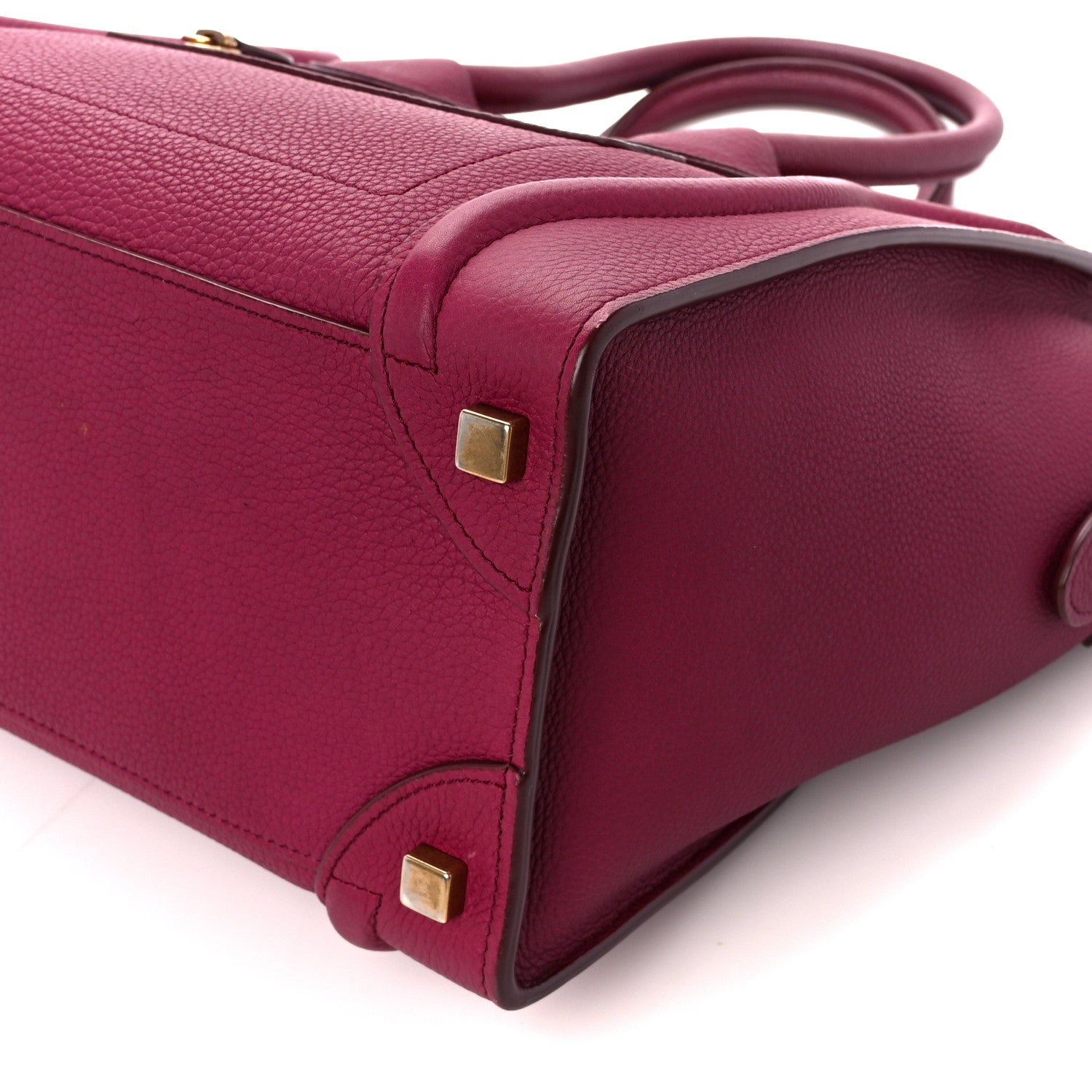 Celine Drummed Calfskin Micro Luggage Plum 11 of 12