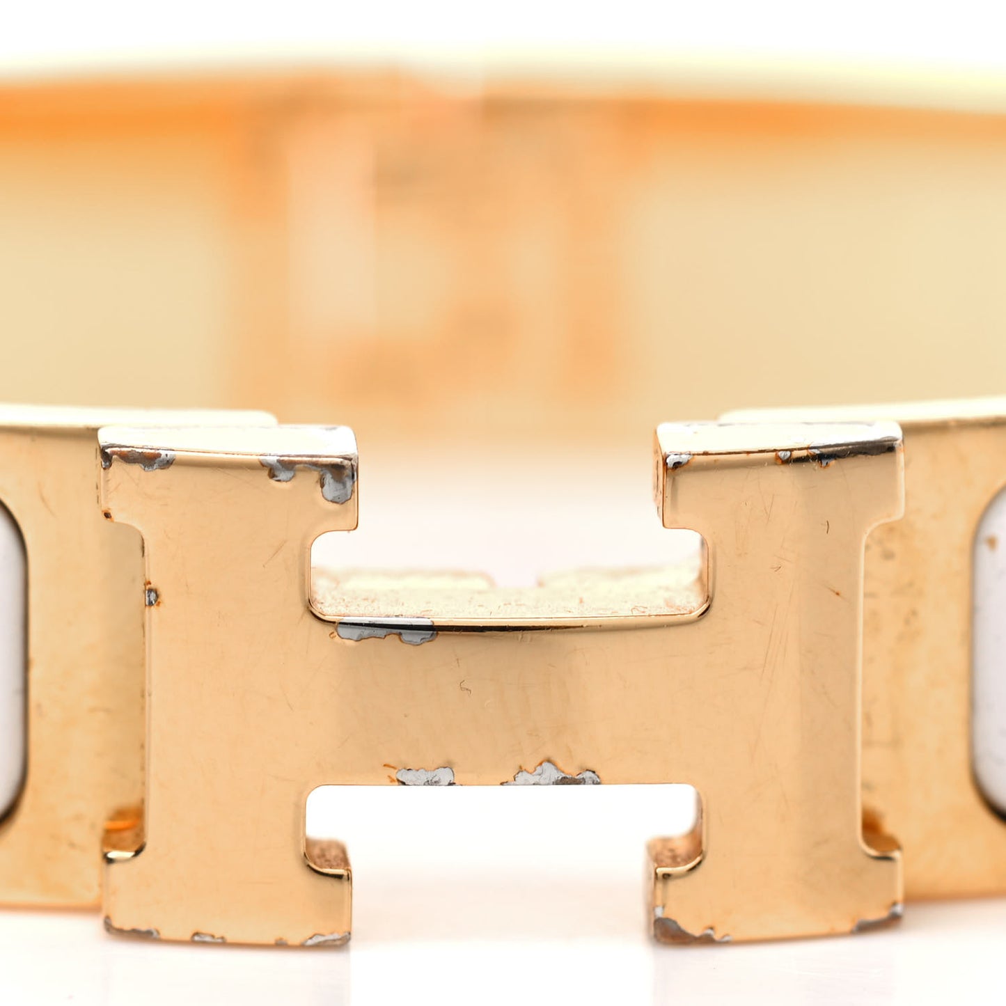 Enamel Narrow Clic Clac H Bracelet S White