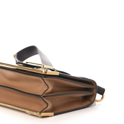 Prada City Calfskin Saffiano Cahier Bag Caramel Black 8 of 9
