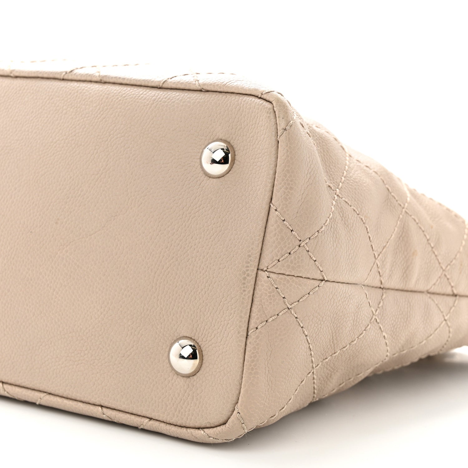Chanel Grained Calfskin Quilted Small Daily Shopping Tote Beige 11 of 13