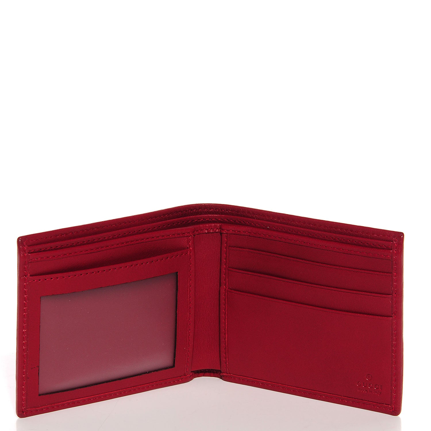 Gucci Mens Guccissima Web Bi-Fold Wallet Red 6 of 8