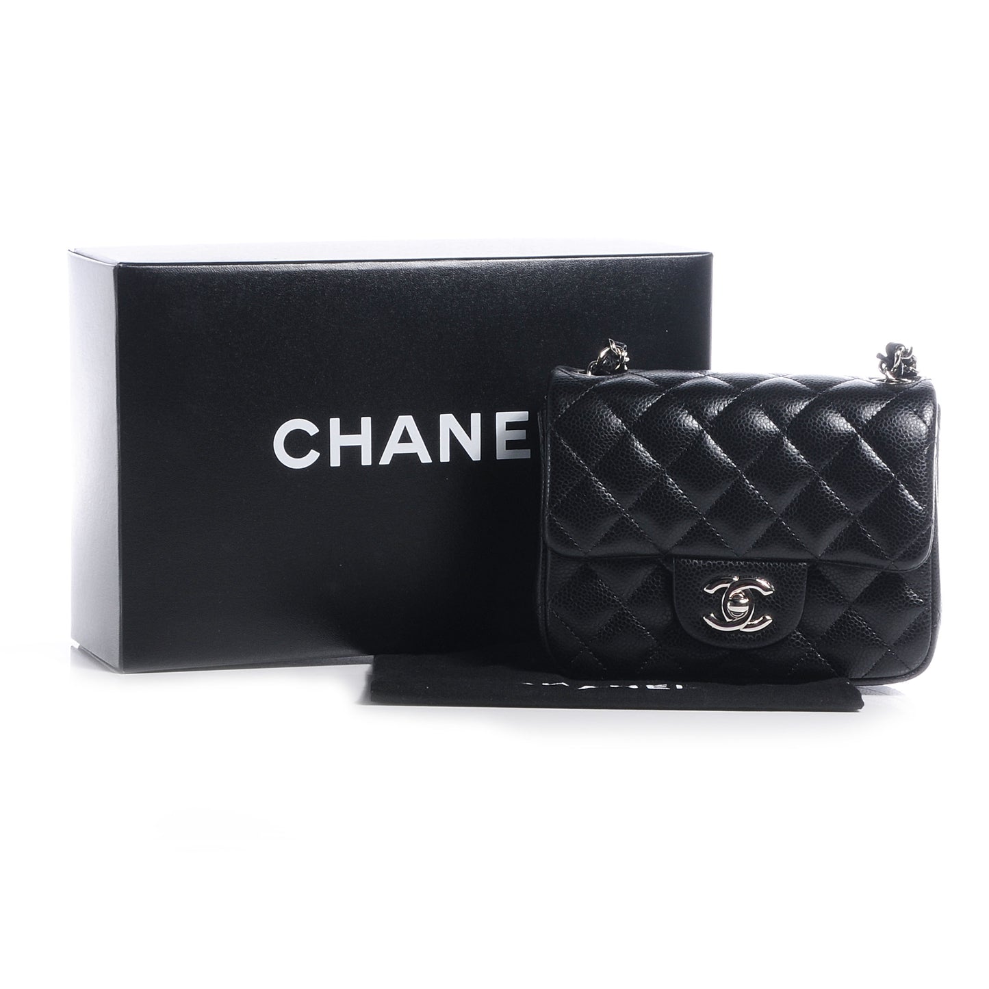 Caviar Quilted Mini Square Flap Bag Black