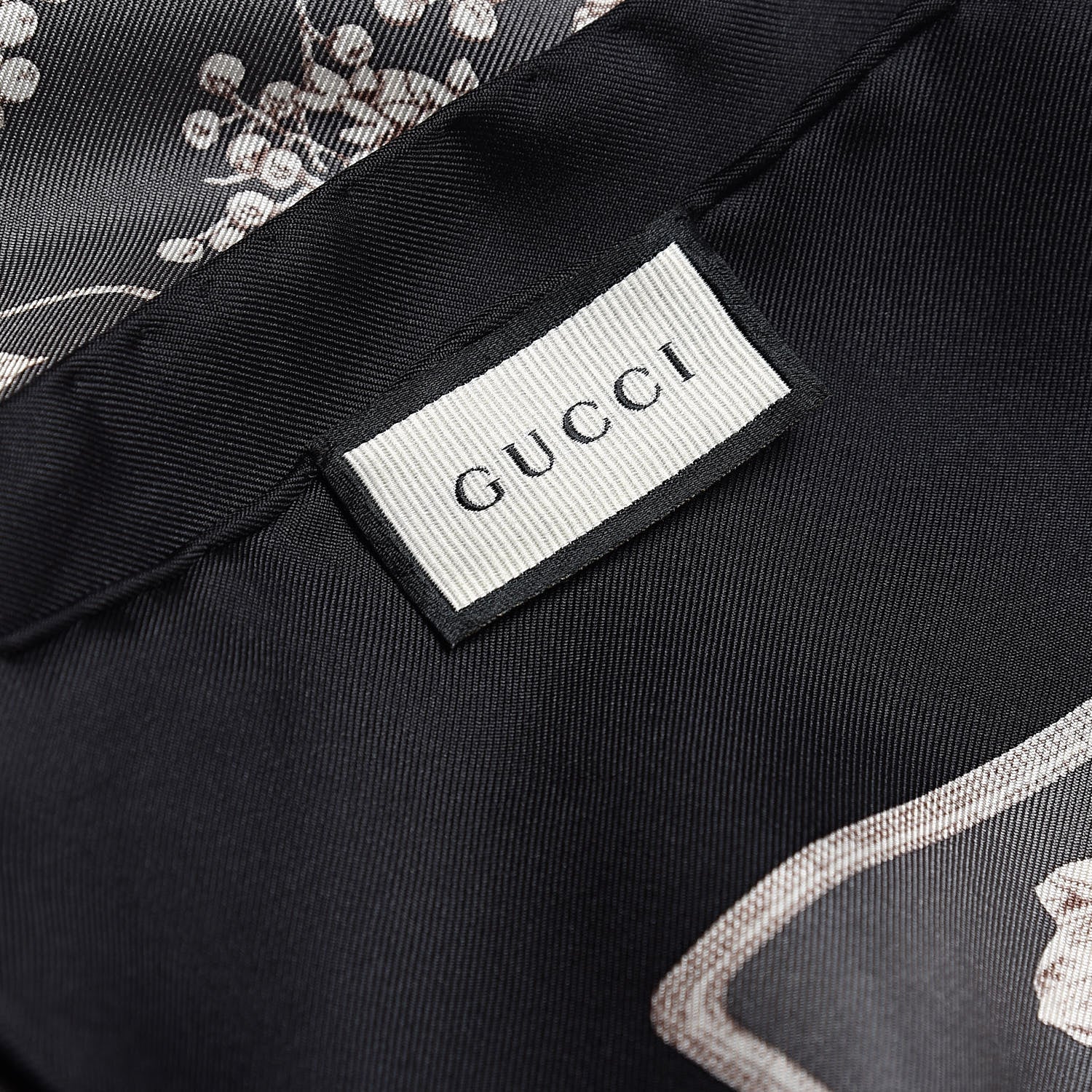 Gucci Silk Twill Wondergardenia Square Scarf Anthracite 3 of 4