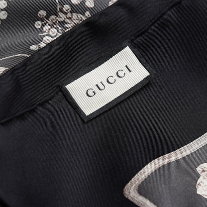 Gucci Silk Twill Wondergardenia Square Scarf Anthracite 3 of 4