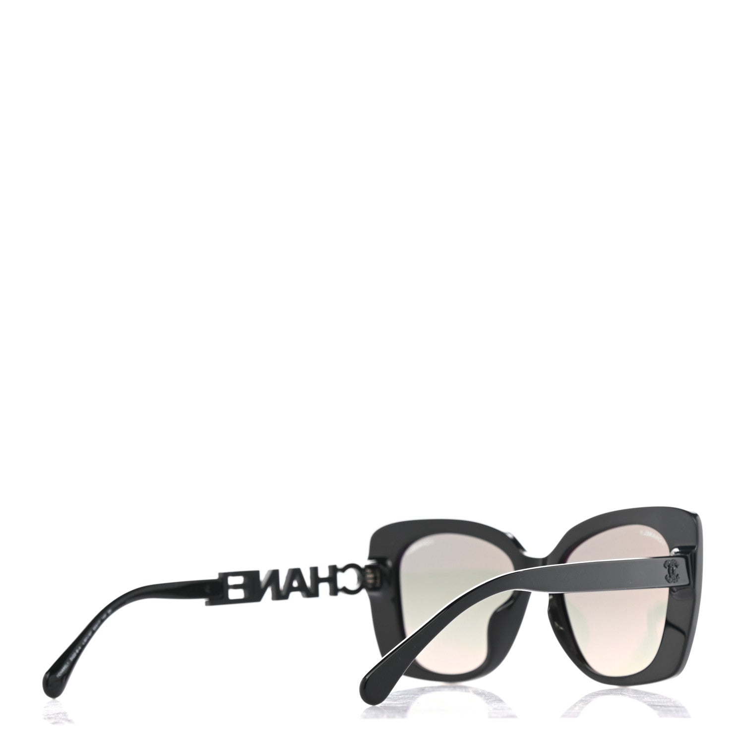 Chanel Acetate Strass Polarized Square Sunglasses 5422-B Black 4 of 8