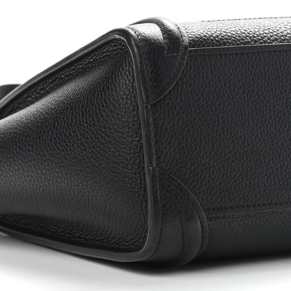 Celine Drummed Calfskin Nano Luggage Black 9 of 10