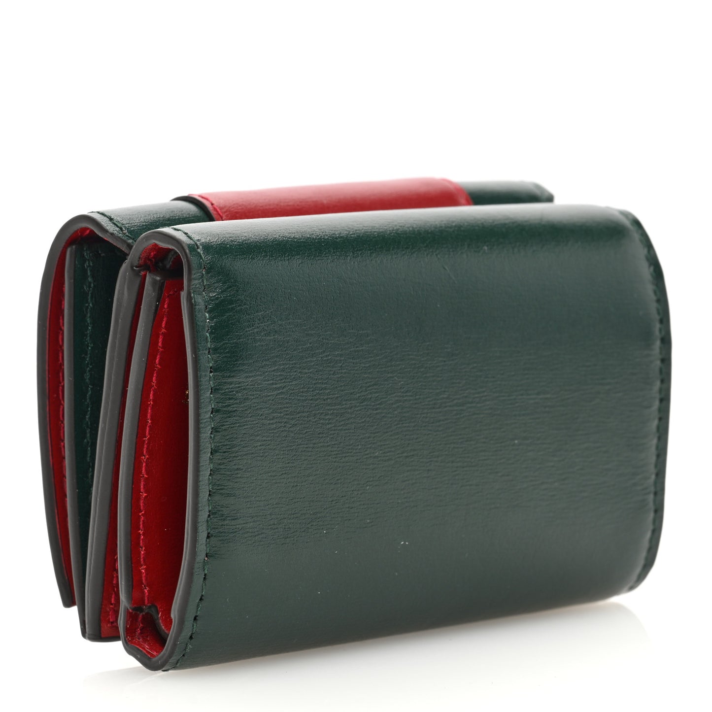 X Balenciaga Calfskin Web Card Case Wallet Beige Ebony