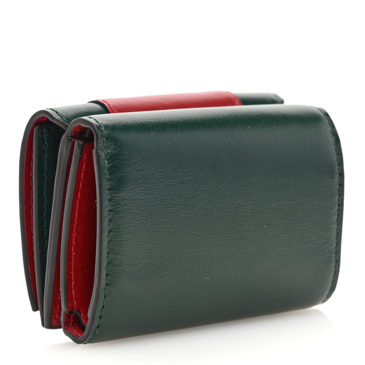 Gucci X Balenciaga Calfskin Web Card Case Wallet Beige Ebony 3 of 6