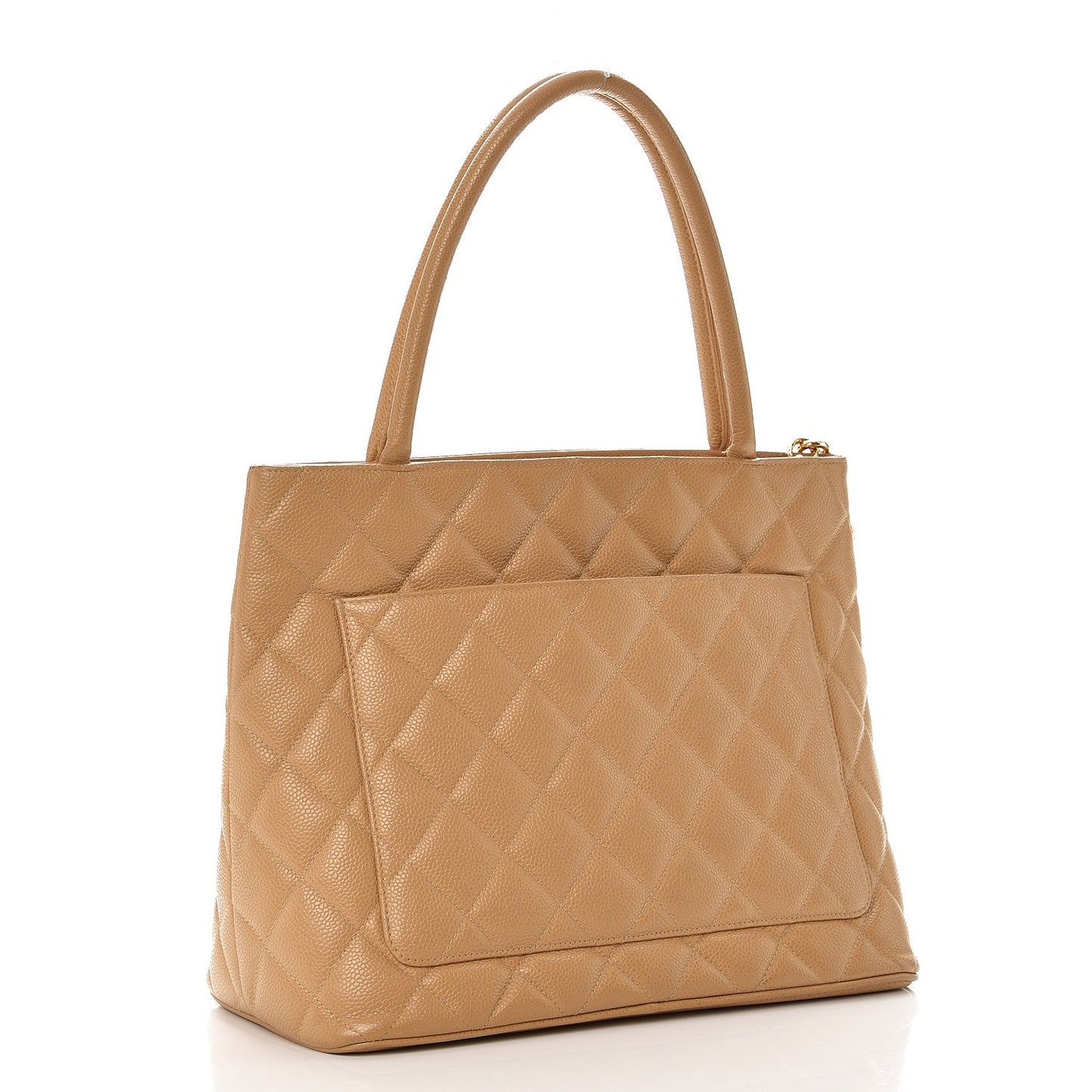 Caviar Quilted Medallion Tote Beige