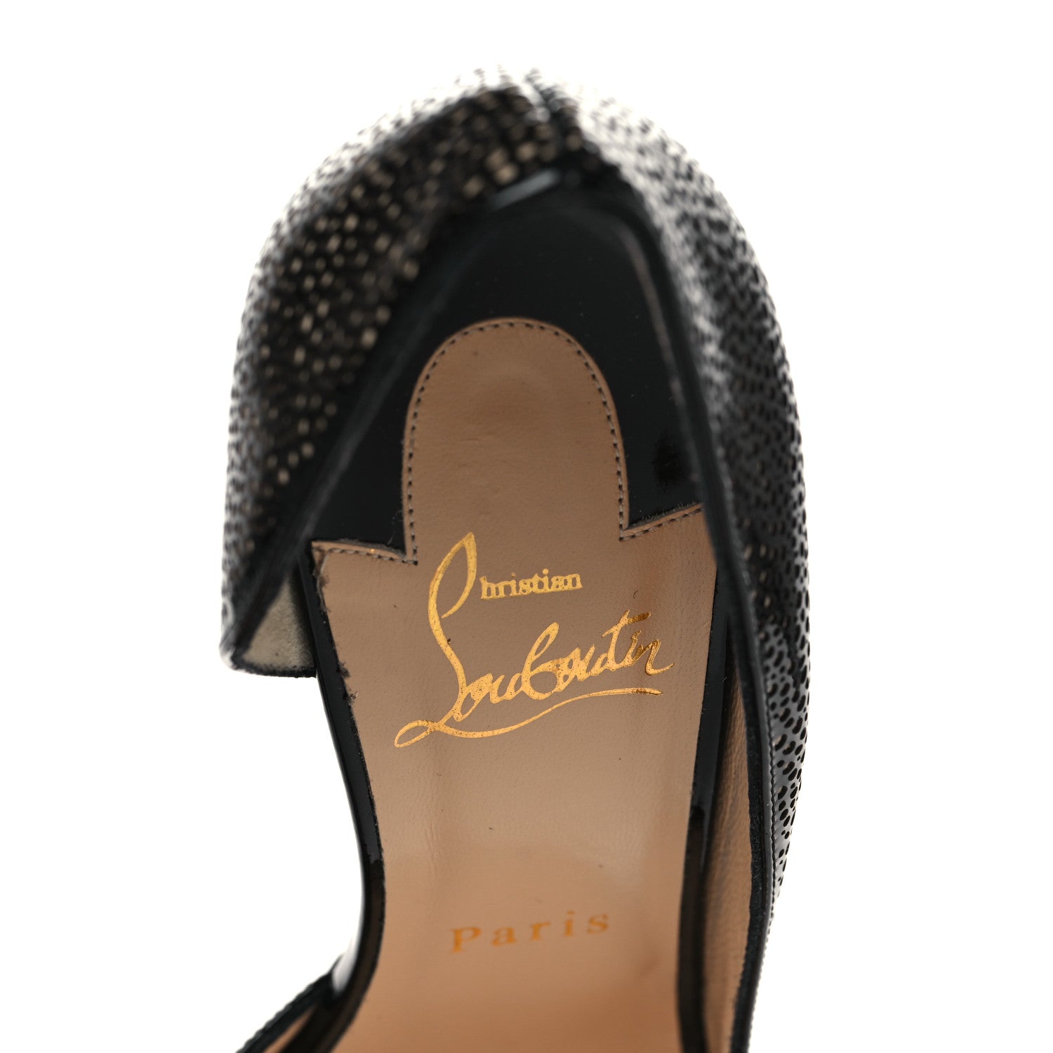 Christian Louboutin Patent Suede Galupump 100 Pumps 37.5 Black Nude 8 of 9
