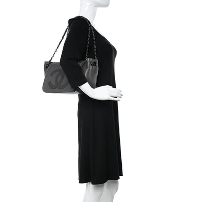 Chanel Lambskin Studded Accordion CC Flap Grey 2 of 10