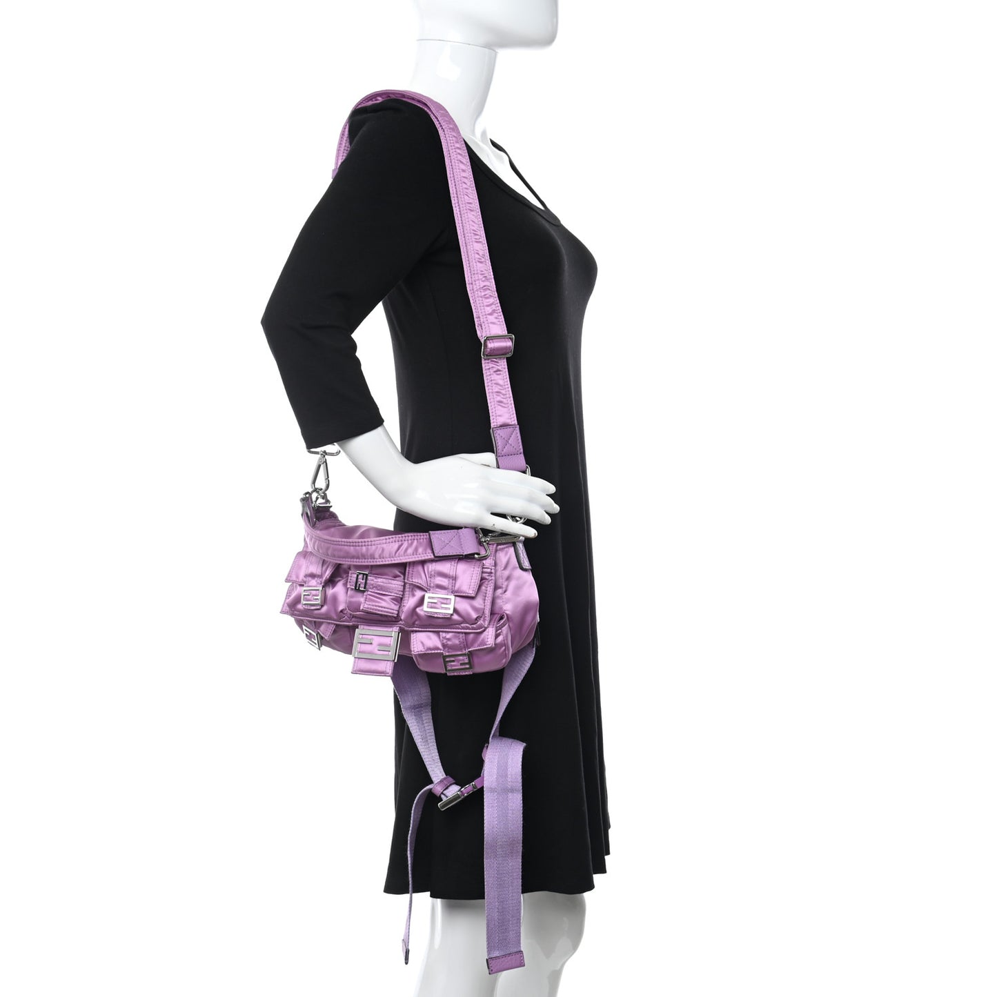 Econyl Cuoio Romano Multipocket Baguette Agapanto