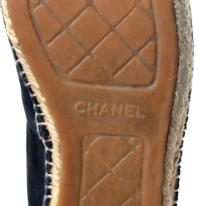 Chanel Velvet CC Espadrilles 39 Dark Navy Black 8 of 15