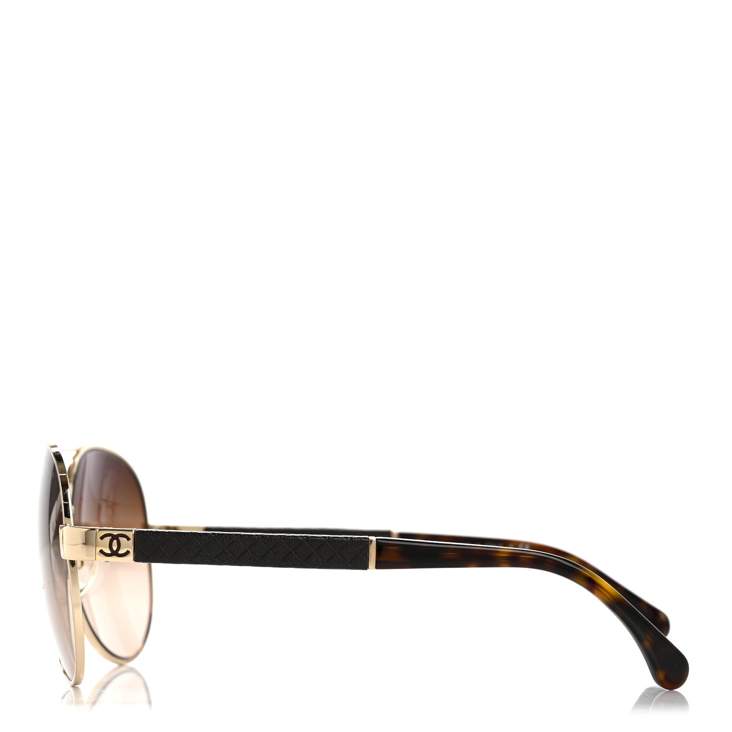 Chanel Lambskin Quilted CC 4195-Q Sunglasses Gold 3 of 7