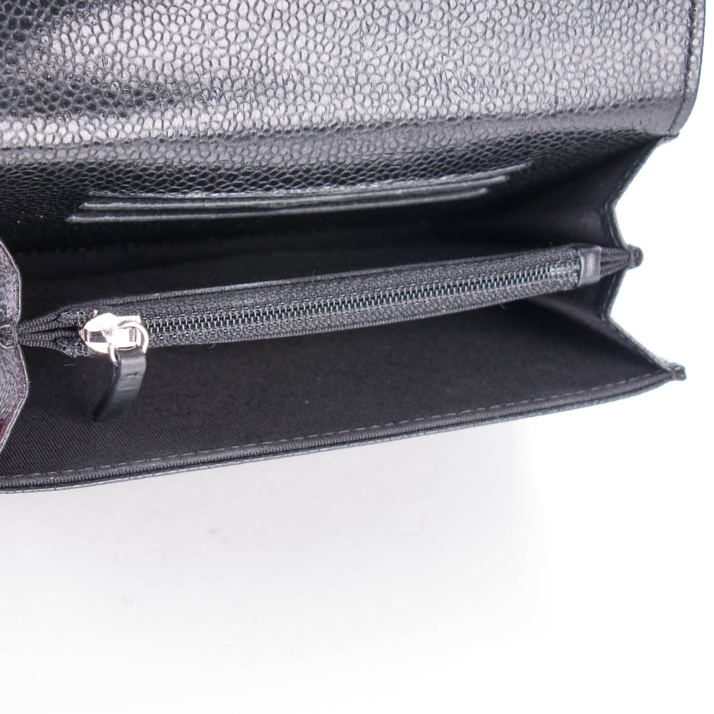 Caviar Quilted Small Flap Wallet Black