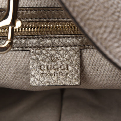 Gucci Metallic Pebbled Calfskin Medium Soho Chain Shoulder Bag Golden Beige 7 of 7
