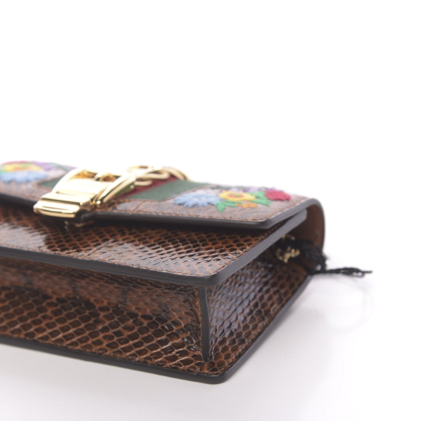 Elaphe Web Floral Embroidered Super Mini Sylvie Chain Shoulder Bag Cuir Multicolor