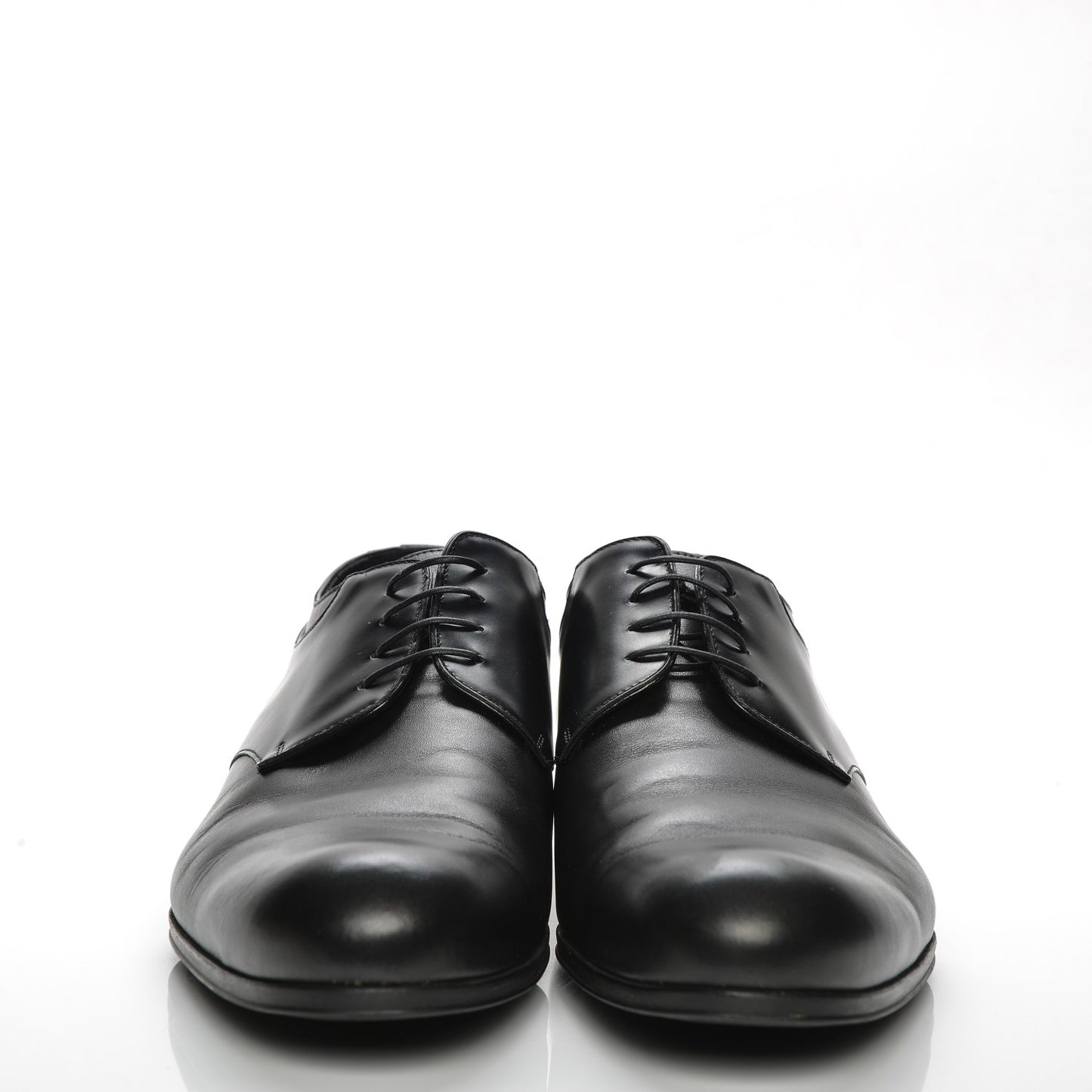 Mens Lambskin Derby Lace Up Shoes 8.5 Black