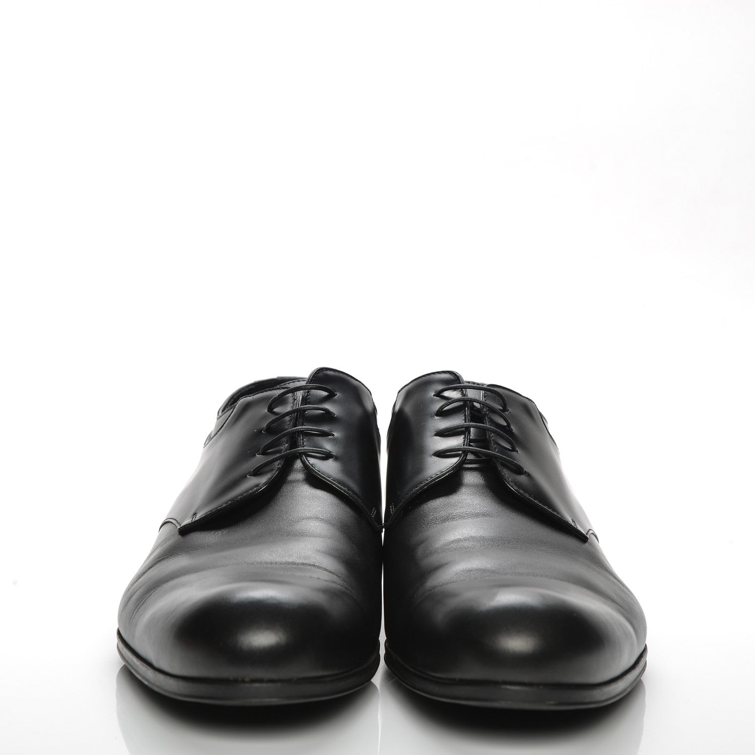 Louis Vuitton Mens Lambskin Derby Lace Up Shoes 8.5 Black 2 of 8