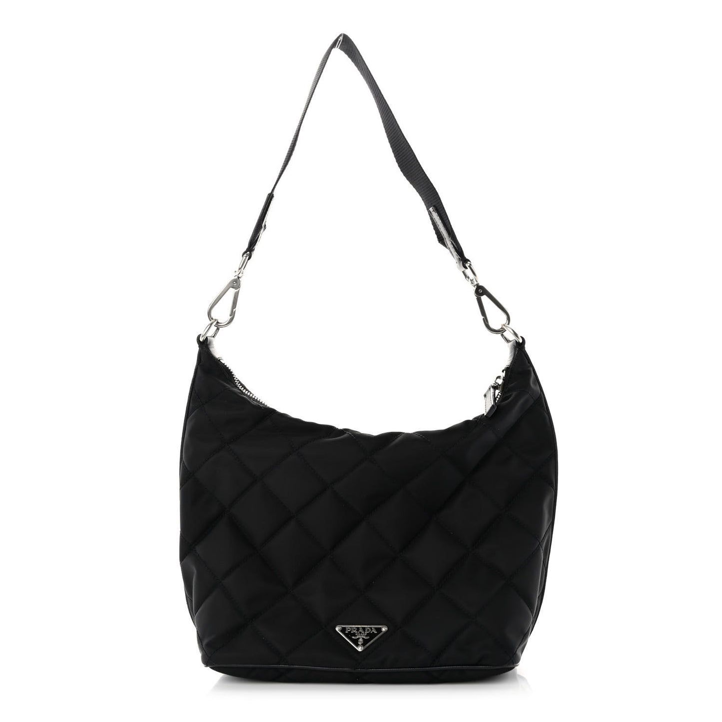 Tessuto Nylon Stitched Hobo Black