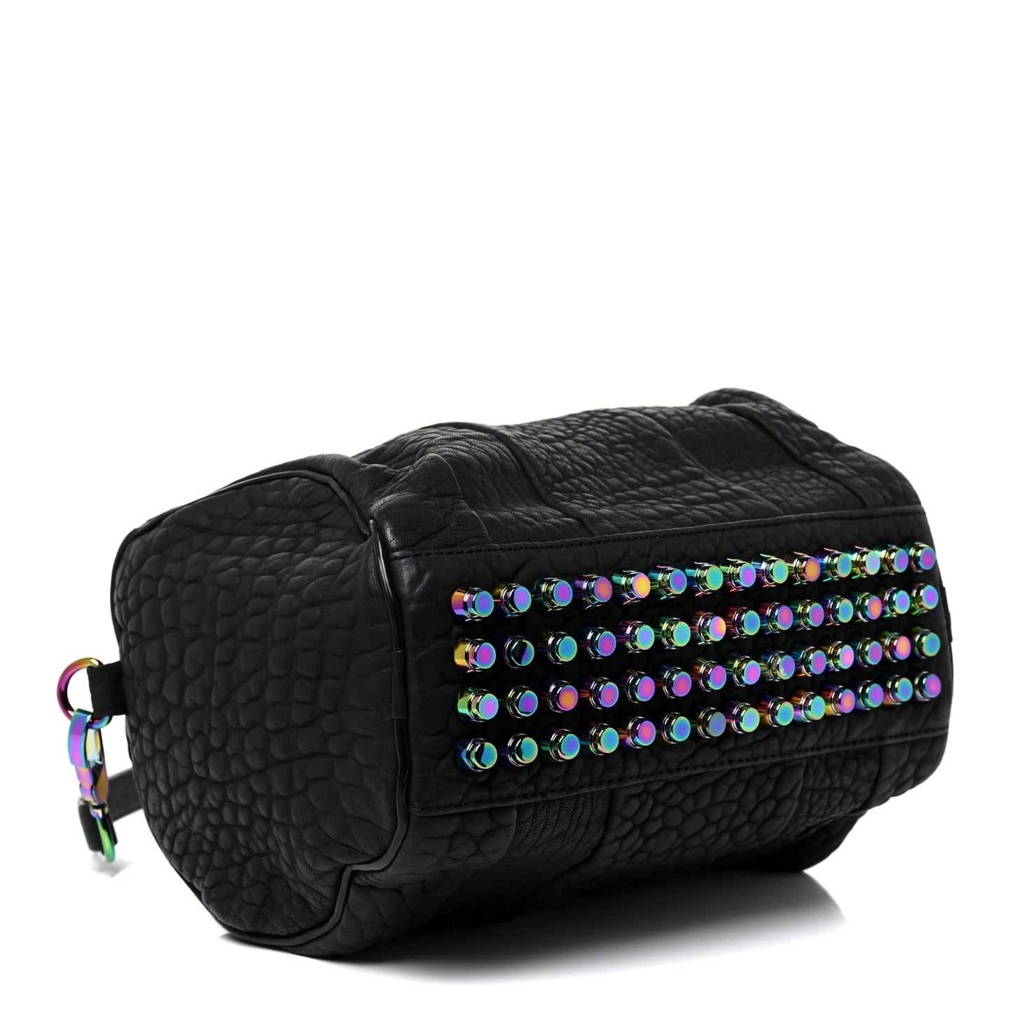Pebbled Lambskin Rockie Black Iridescent Hardware
