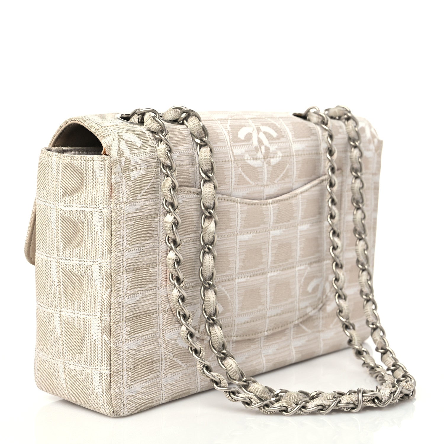 Chanel Nylon Medium Travel Flap Light Beige 2 of 11